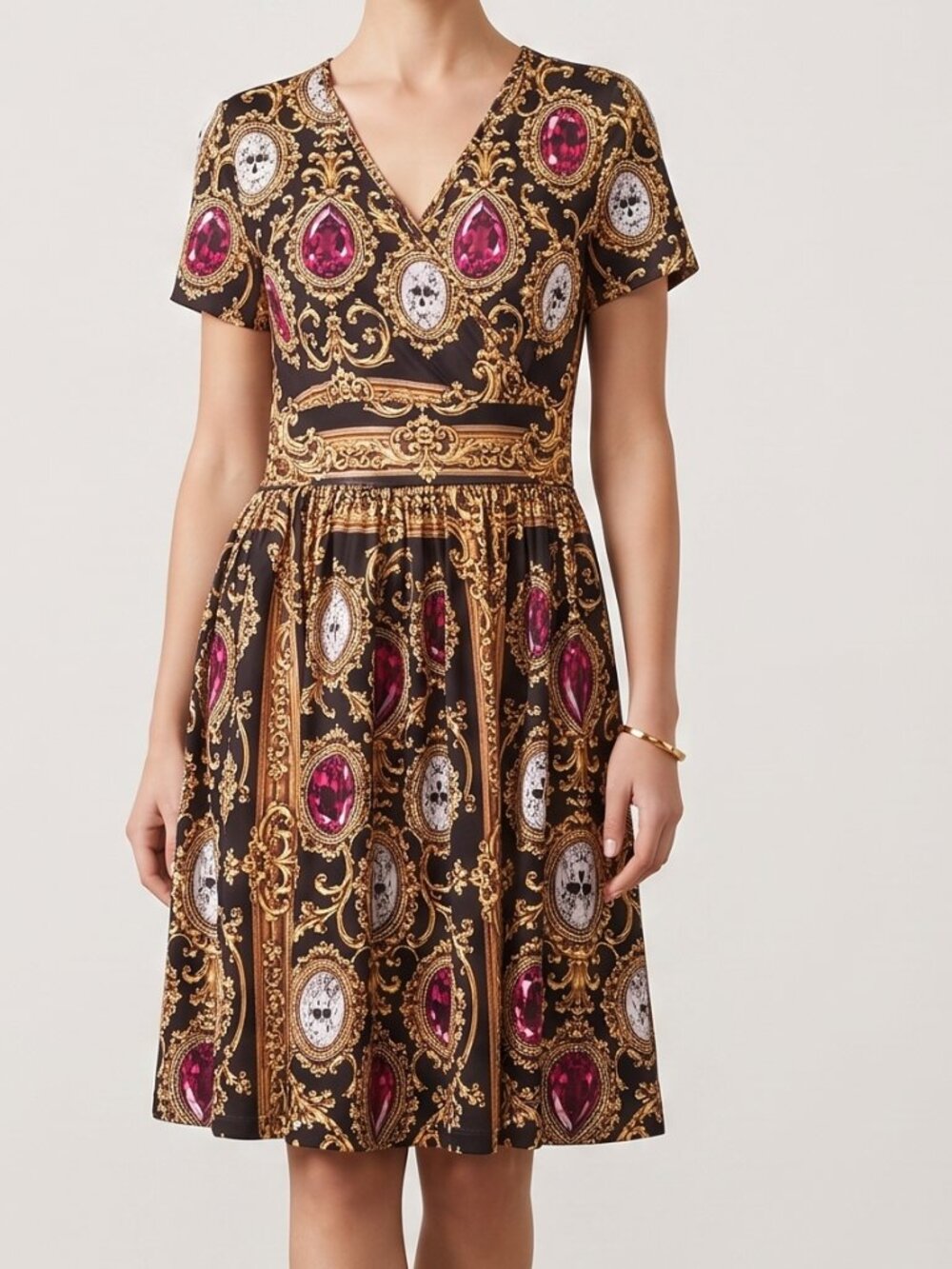Conceptual Subculture Jeweled Baroque Dress Size XL Rococo Gemstone Victorian